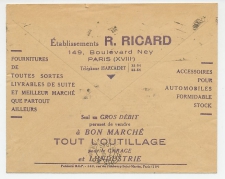Postal cheque cover France 1936