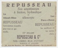 Postal cheque cover Belgium 1936