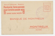Reply Card POW France - Switzerland 1917