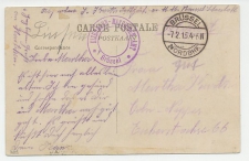 Fieldpost postcard Belgium 1915