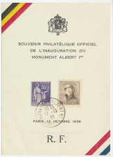 Sheetlet / Postmark France 1938