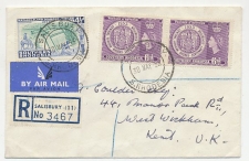 Registered cover / Label Southern Rhodesia