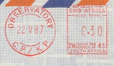 Meter cover South Africa 1987