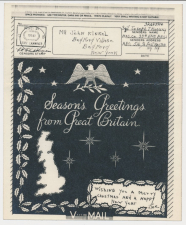 V-Mail GB / UK - USA 1944 ( with envelope )
