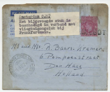 Crash mail Paquebot letter GB / UK - Netherlands 1952