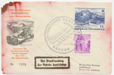 Crash Rocket mail cover / Cachet Austria 1962