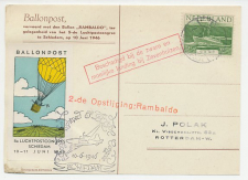 Balloon crash mail card Netherlands 1946