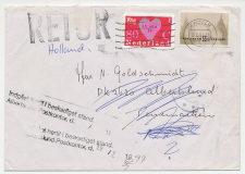 Damaged mail cover Netherlands - Denmark 1997
