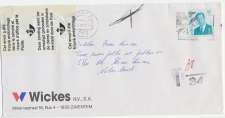 Damaged mail cover Belgium - Netherlands 1995