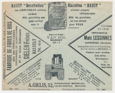 Postal cheque cover Belgium 1935