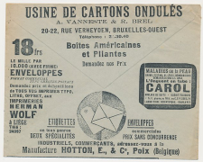 Postal cheque cover Belgium 1934
