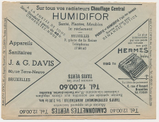 Postal cheque cover Belgium 1937