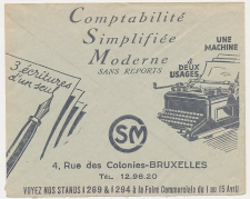 Postal cheque cover Belgium 1936