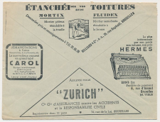 Postal cheque cover Belgium 1938
