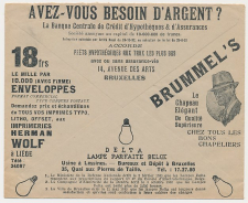Postal cheque cover Belgium 1934