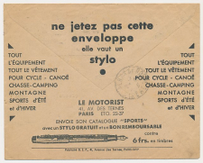 Postal cheque cover France 1937 ( Content )