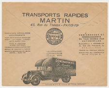 Postal cheque cover France 1937