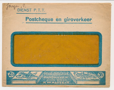 Postal cheque cover Netherlands ( 1922 )