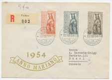 Registered Cover Liechtenstein 1954