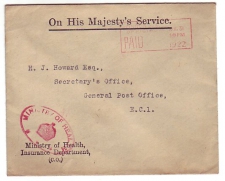 Service cover GB / UK  1922