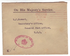 Service cover GB / UK  1921